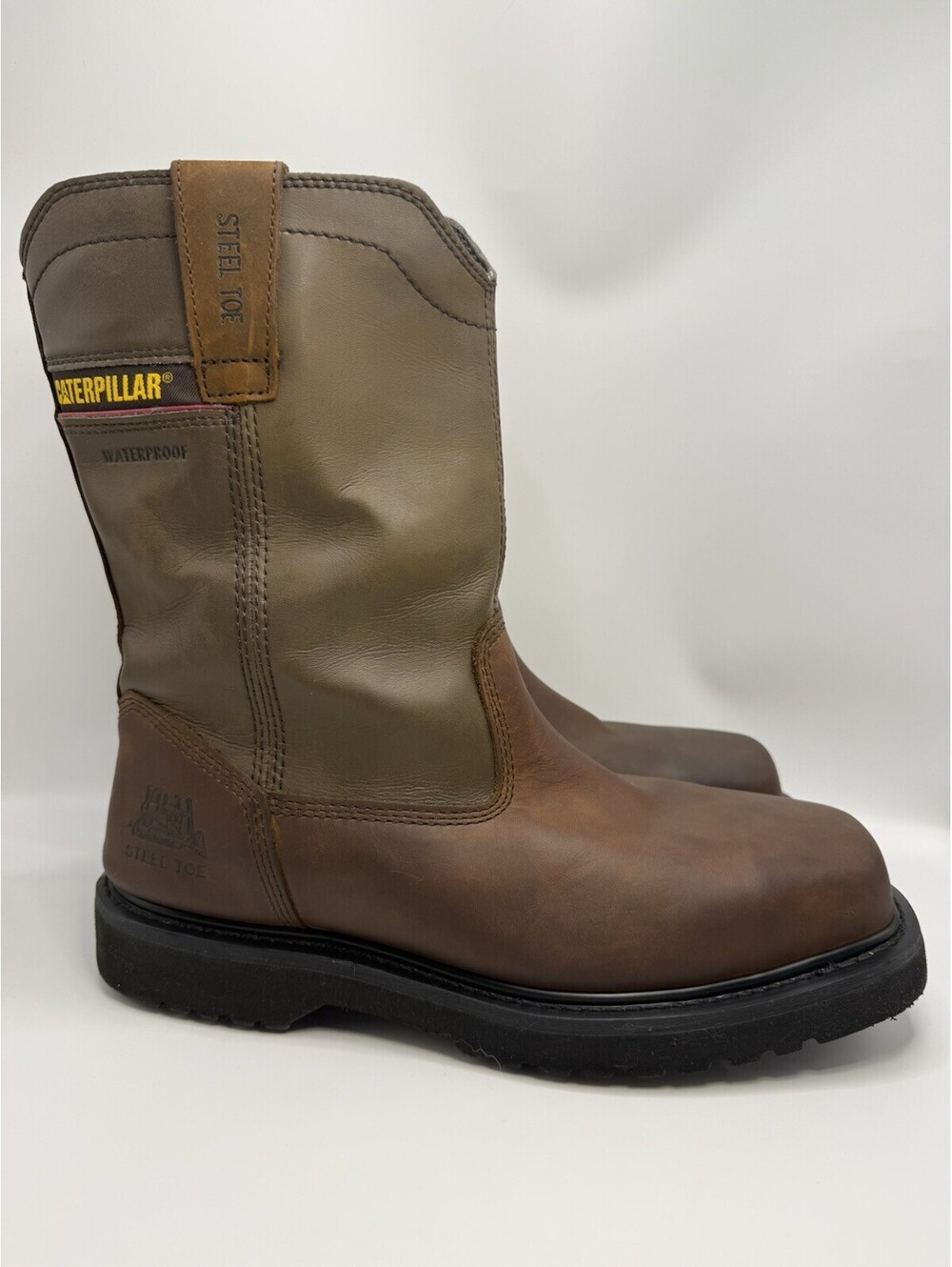 Caterpillar Hudson Men's WP/EH/SR Steel Toe Work Boots P90835 Brown Size 8.5 W
